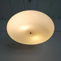 Pamono White Grooved Acrylic Glass Suspension, 1970s><noscript><img width=