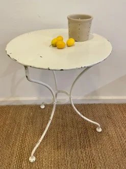 New Pamono White Iron Pedestal Table