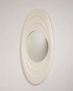 Pamono White Lacquered Wooden Mirror, 1960s> Mirrors