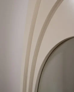 Pamono White Lacquered Wooden Mirror, 1960s><noscript><img width=