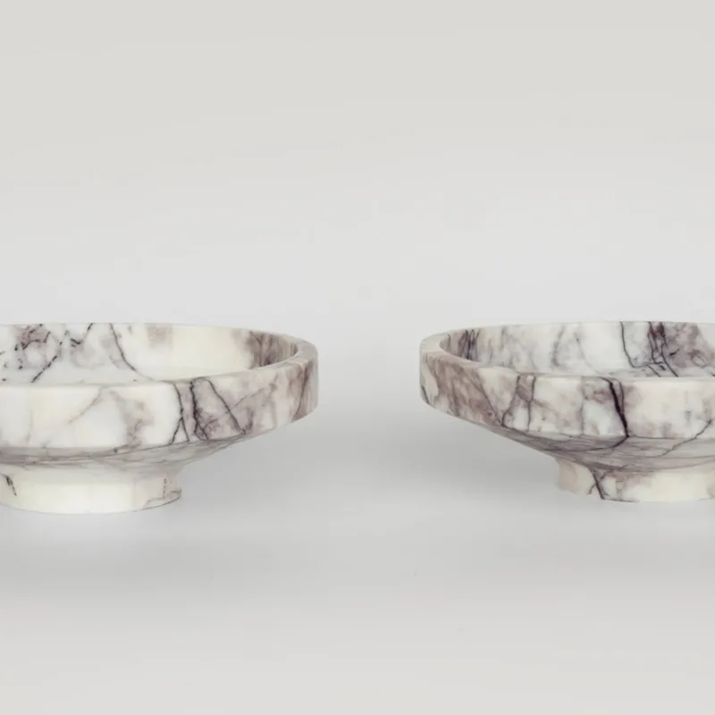 Pamono White Lilac Marble Narrow Bowl from Kiwano Concept> Tabletop|Bowls