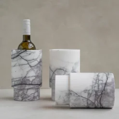 Pamono White Lilac Marble Vase or Wine Cooler from Kiwano Concept> Tabletop|Ice Buckets & Wine Coolers