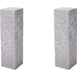 Pamono White Marble Columns, Set of 2