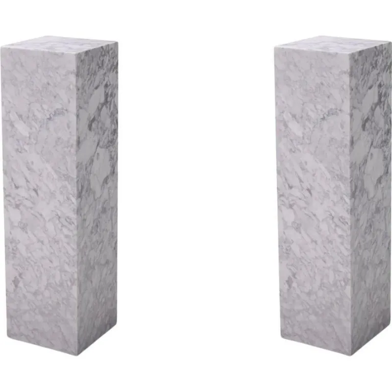 Pamono White Marble Columns, Set of 2