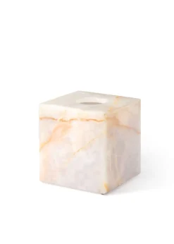 Pamono White Onyx Square Tissue Box by Royal Bee Design> Trunks, Crates & Baskets