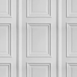 Online Pamono White Panelling Wallpaper