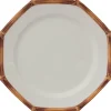 Pamono White Plates with Bamboo from Este Ceramiche, Set of 6