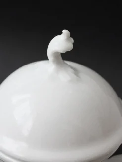 Pamono White Porcelain Teapot from Royal Copenhagen, 1980><noscript><img width=