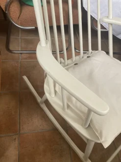 Pamono White Scandinavian Rocking Chair, 1960s> Rocking Chairs
