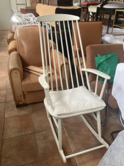 Pamono White Scandinavian Rocking Chair, 1960s><noscript><img width=