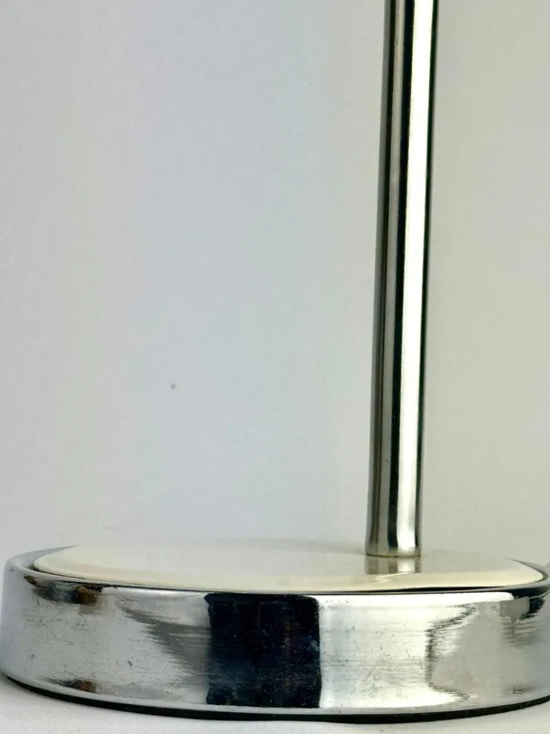 Outlet Pamono White Space Age Table Lamp with Chrome Flex Arm, 1970s