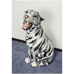 Pamono White Tiger Figurine in Ceramic by Ceramiche Boxer><noscript><img width=