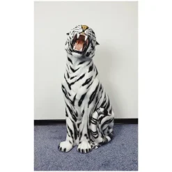 Pamono White Tiger Figurine in Ceramic by Ceramiche Boxer><noscript><img width=