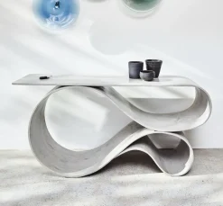 Clearance Pamono Whorl Console in Concrete Canvas by Neal Aronowitz The Exceptional