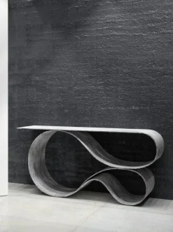Clearance Pamono Whorl Console in Concrete Canvas by Neal Aronowitz The Exceptional