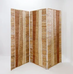 Best Pamono Wicker & Metal Folding Screen or Room Divider in the style of Audoux Minet