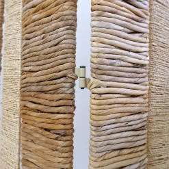 Best Pamono Wicker & Metal Folding Screen or Room Divider in the style of Audoux Minet