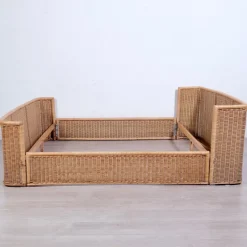 Best Pamono Wicker Double Bed by A. Dal Lago for Germa, 1970s