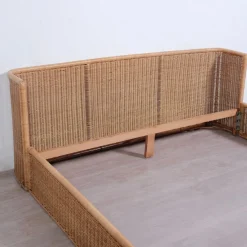 Best Pamono Wicker Double Bed by A. Dal Lago for Germa, 1970s