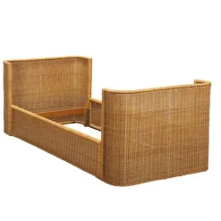 Best Pamono Wicker Single Bed, 1970s