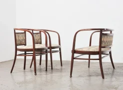 Pamono Wiener Secession Seating Set by Otto Wagner for Mundus Austria, 1903, Set of 3><noscript><img width=
