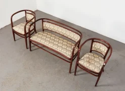 Pamono Wiener Secession Seating Set by Otto Wagner for Mundus Austria, 1903, Set of 3><noscript><img width=