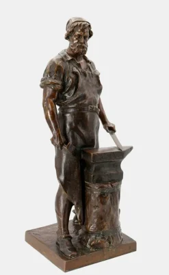 Pamono Wilhelm Albermann, The Blacksmith of Solingen, 1895, Zinc><noscript><img width=