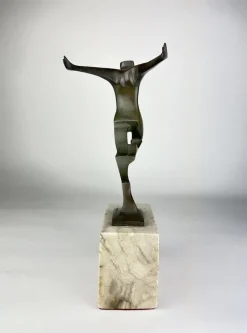 Pamono Wilhelm Andreas, Signed Art Deco Bronze, The Will, Germany, 1930s><noscript><img width=