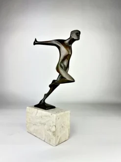 Pamono Wilhelm Andreas, Signed Art Deco Bronze, The Will, Germany, 1930s><noscript><img width=