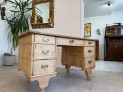Pamono Wilhelminian Style Desk in Natural Wood><noscript><img width=