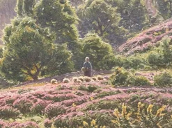 Pamono William Didier-Pouget, Morning Mists, Heathers In Bloom, Dordogne Valley, Oil on Canvas, Framed><noscript><img width=