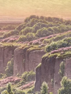 Pamono William Didier-Pouget, Morning Mists, Heathers In Bloom, Dordogne Valley, Oil on Canvas, Framed><noscript><img width=