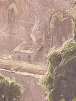Pamono William Didier-Pouget, Morning Mists, Heathers In Bloom, Dordogne Valley, Oil on Canvas, Framed><noscript><img width=