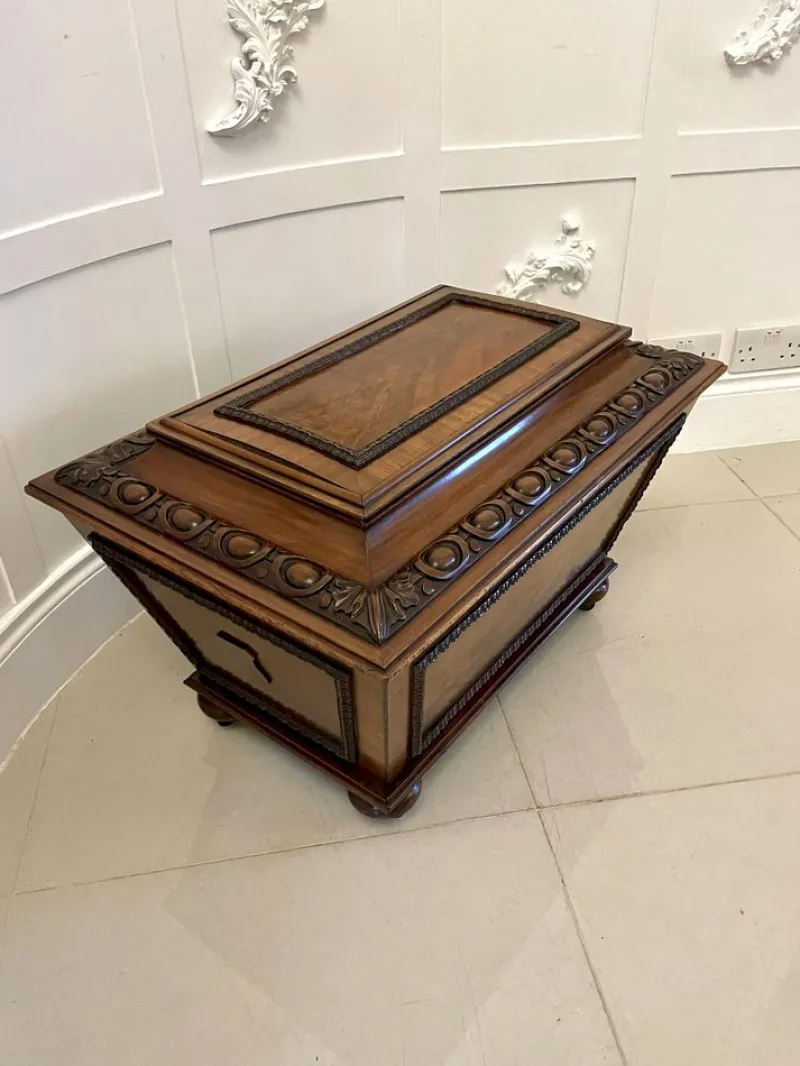 Pamono William IV Carved Mahogany Wine Cooler, 1830s