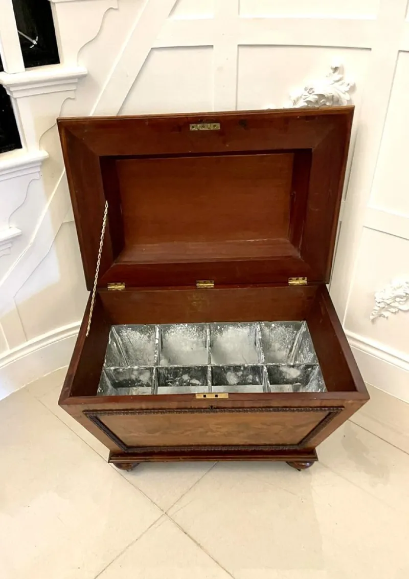 Pamono William IV Carved Mahogany Wine Cooler, 1830s