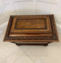 Pamono William IV Carved Mahogany Wine Cooler, 1830s
