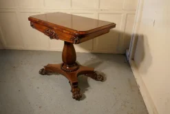 Pamono William IV Folding Games or Card Table, 1830s><noscript><img width=