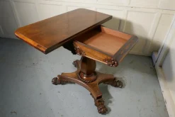 Pamono William IV Folding Games or Card Table, 1830s><noscript><img width=