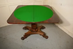 Pamono William IV Folding Games or Card Table, 1830s><noscript><img width=