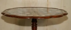 Pamono William IV Marble Chess Board Table with Pietra Dura Top, 1830s