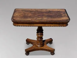 Best Pamono William IV Rosewood Fold-Over Card Table, 1830s