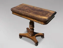 Best Pamono William IV Rosewood Fold-Over Card Table, 1830s