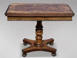 Best Pamono William IV Rosewood Fold-Over Card Table, 1830s