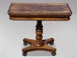 Best Pamono William IV Rosewood Fold-Over Card Table, 1830s