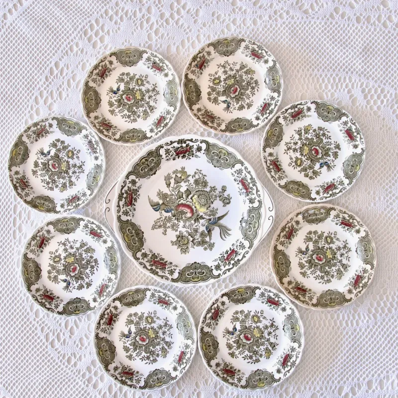 Discount Pamono Windsor Staffordshire Polychrome Plates from Ridgway, 1970s, Set of 10