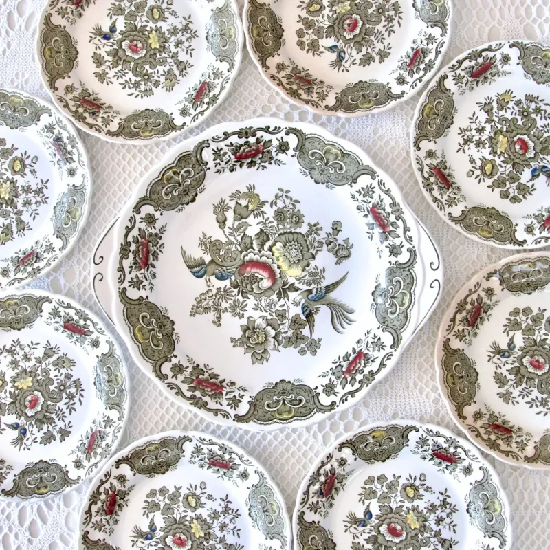 Discount Pamono Windsor Staffordshire Polychrome Plates from Ridgway, 1970s, Set of 10