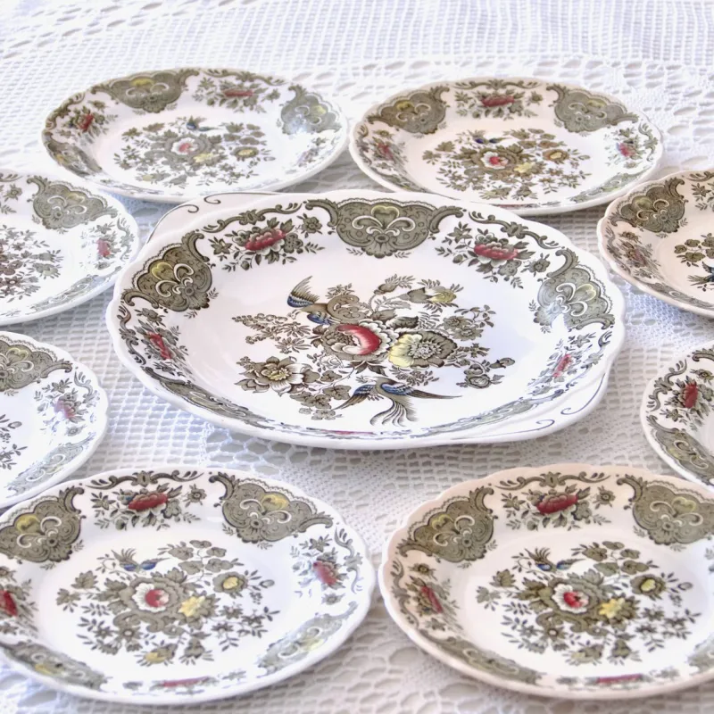 Discount Pamono Windsor Staffordshire Polychrome Plates from Ridgway, 1970s, Set of 10