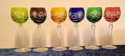 Pamono Wine Glasses in Different Colours in Cut Crystal Glass from Nachtmann, 1970s, Set of 6> Glassware