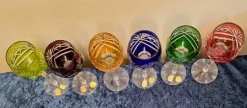 Pamono Wine Glasses in Different Colours in Cut Crystal Glass from Nachtmann, 1970s, Set of 6><noscript><img width=
