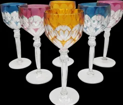 Pamono Wine Glasses in Lead Crystal attributed to Hofbauer Crystal, Baviera, Germany, 1970s, Set of 6> Glassware